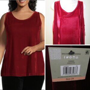 ✨ John Mark Sleeveless Velvet Top – Size 2X ✨